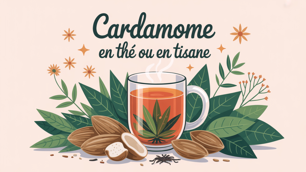 cardamome bienfaits the ou tisane en mug avec gousses et plantes