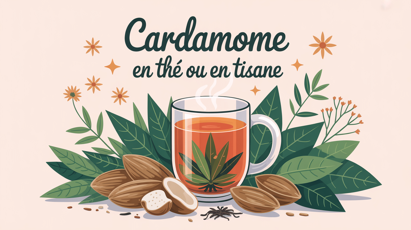 cardamome bienfaits the ou tisane en mug avec gousses et plantes