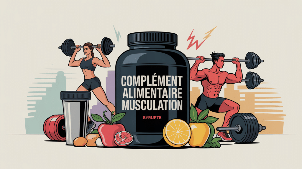 illustration univers complement alimentaire pour la musculation