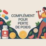 illustration complement pour perte de poids balance aliments sains