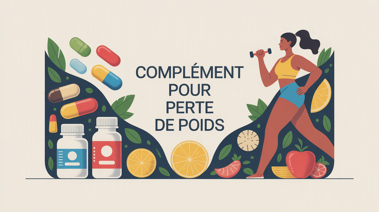 illustration complement pour perte de poids balance aliments sains
