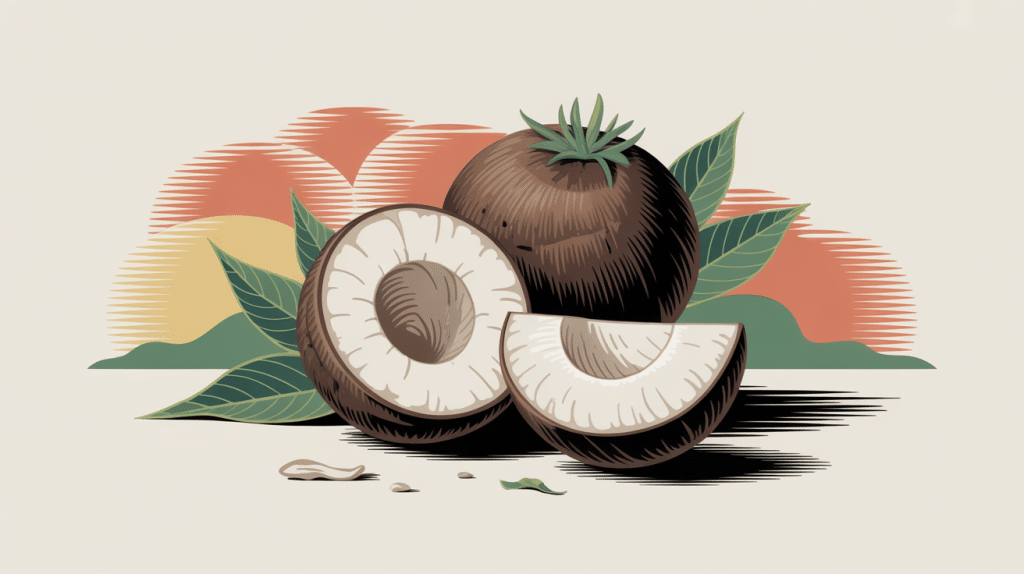 illustration coupe faim au konjac tubercule asiatique fibre