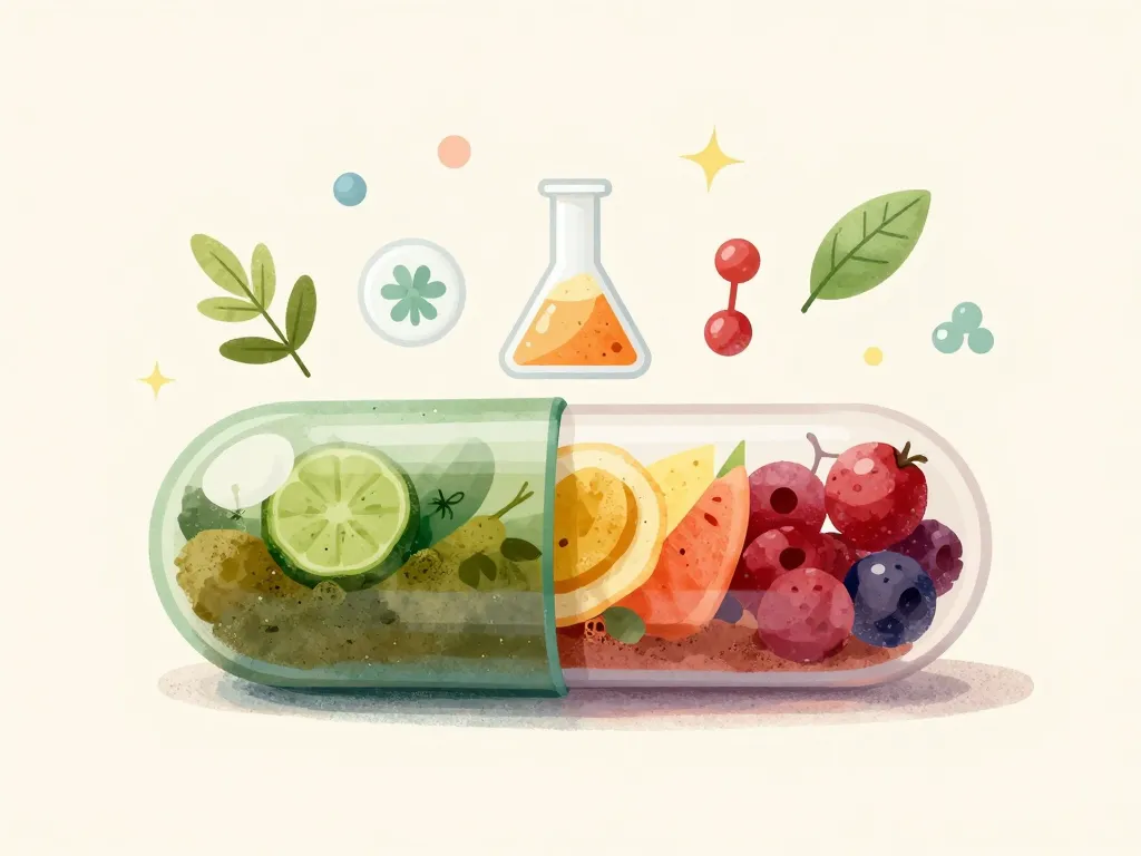 Illustration Juice Plus composition capsules études scientifiques