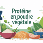 illustration proteine en poudre vegetale plantes shaker