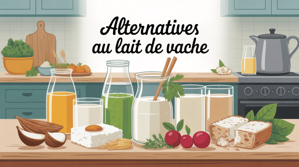 remplacer le lait de vache par quoi illustration boissons végétales et animales