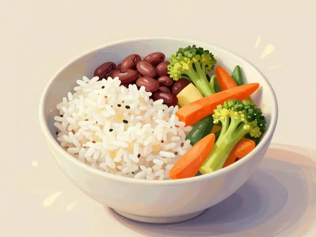 riz proteine 100 g repas équilibré riz légumineuses satiété