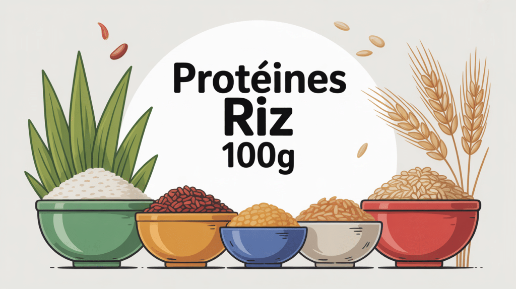 riz proteine 100 g visuel des différents types de riz