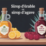 sirop d erable ou sirop d agave flacons ingrédients naturels