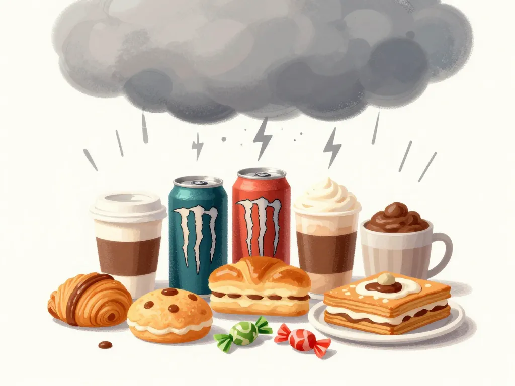 illustration aliments a eviter pour le stress