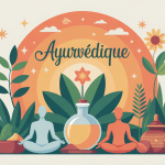 illustration ayurvedique motif plantes meditation