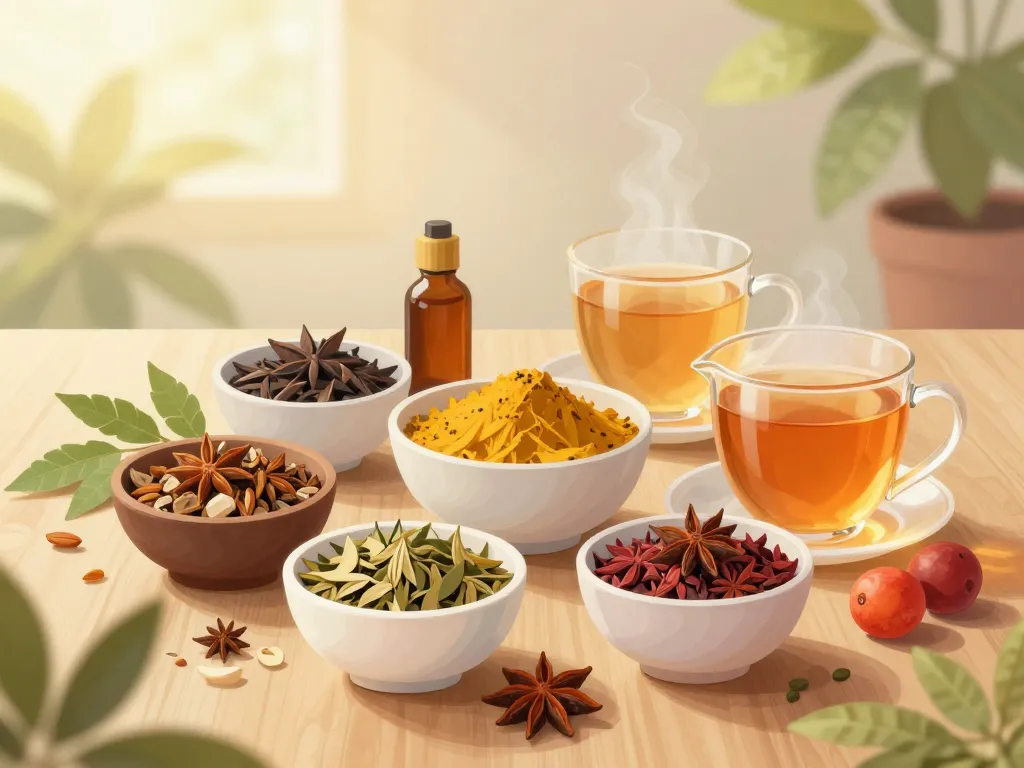 scene ayurvedique alimentation cosmetique huiles plantes