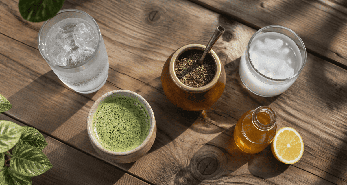 boisson pour perdre du poids eau thé matcha maté eau de coco vinaigre cidre