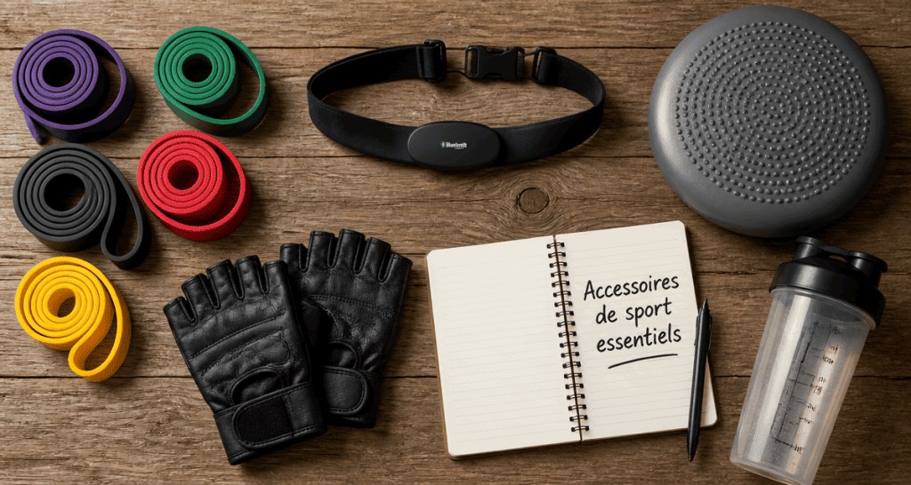 accessoires de sport flat lay