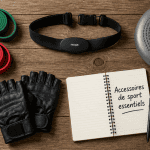 accessoires de sport flat lay