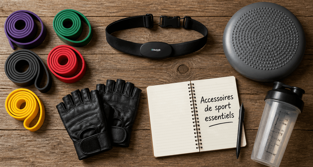 accessoires de sport flat lay