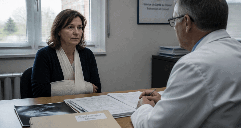 algodystrophie épaule et arrêt de travail chez le médecin