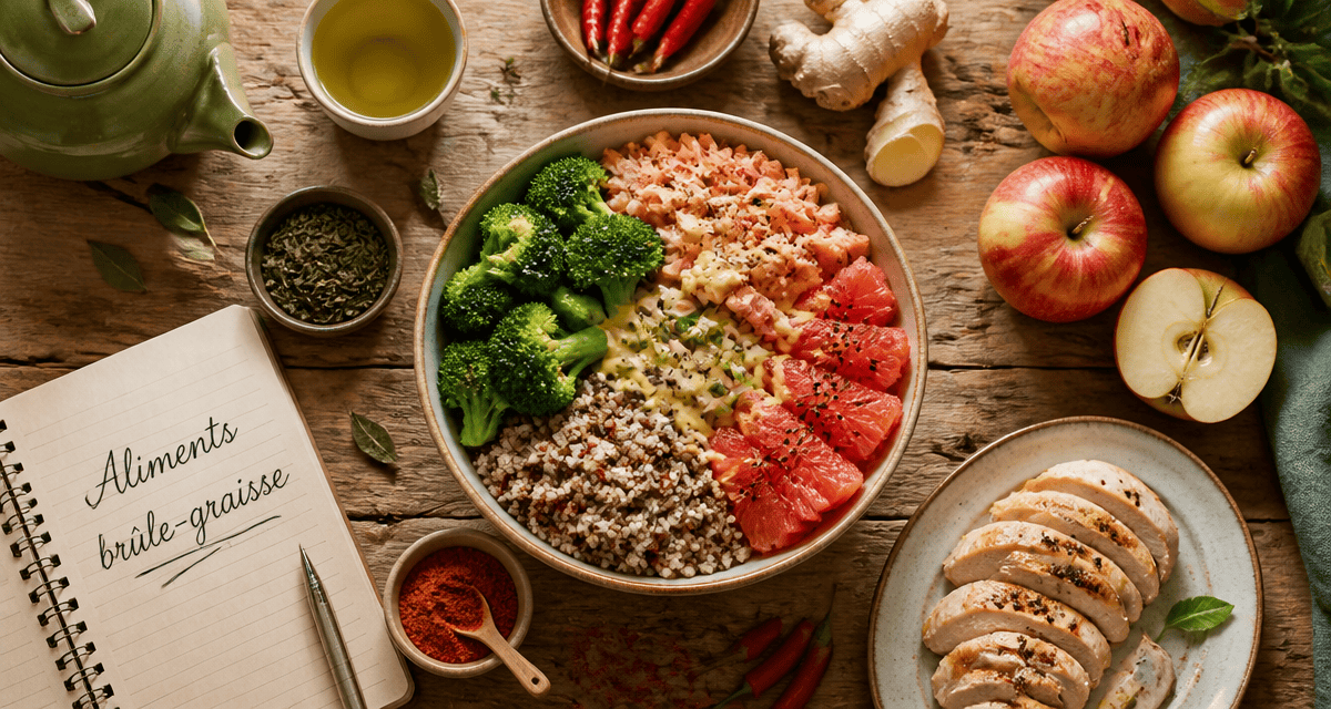 aliments brûle graisse bowl saumon brocoli quinoa pamplemousse
