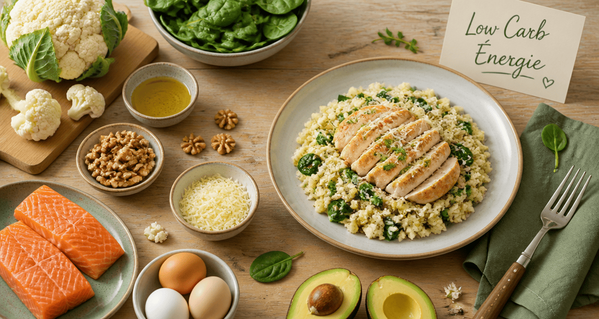 aliments pauvre en glucide sur table