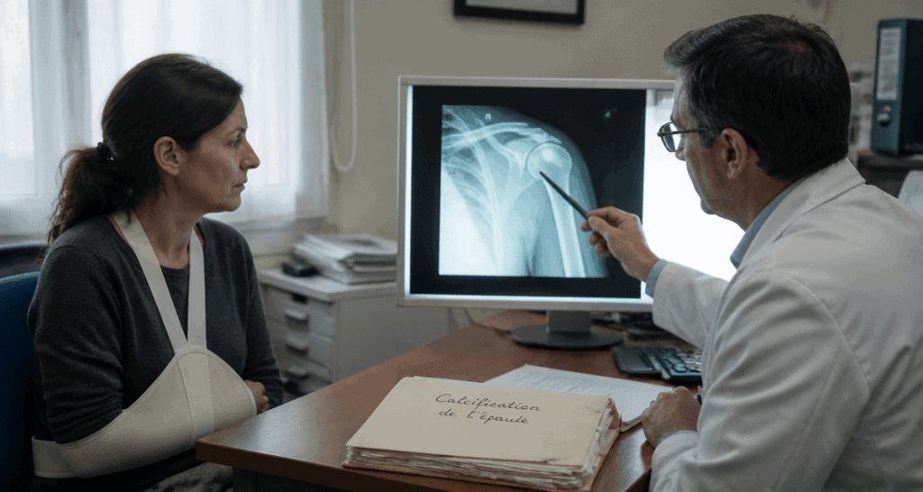 calcification épaule arret de travail radiographie médecin