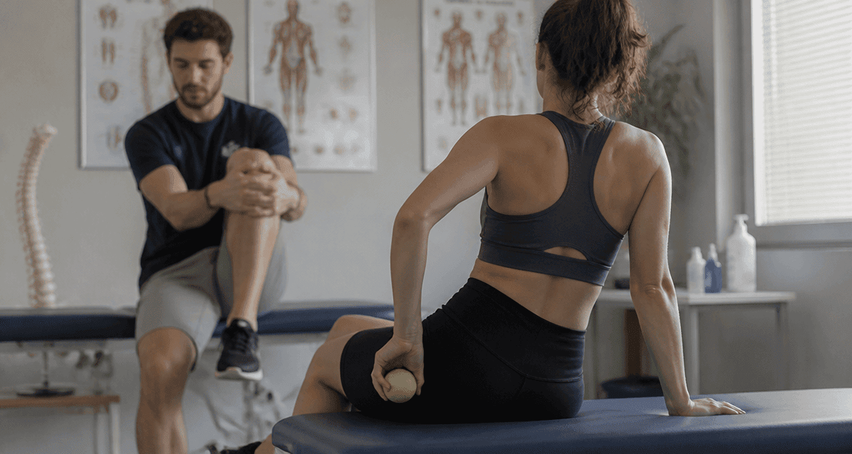 combien de temps dure une fessalgie exercice balle kiné