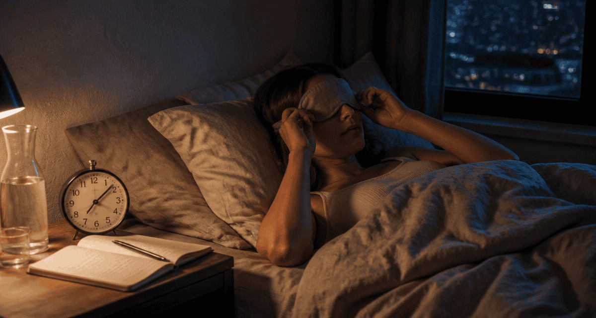 comment trouver le sommeil rapidement femme avec masque de sommeil