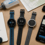 Comparatif montre running avec trois modèles et accessoires