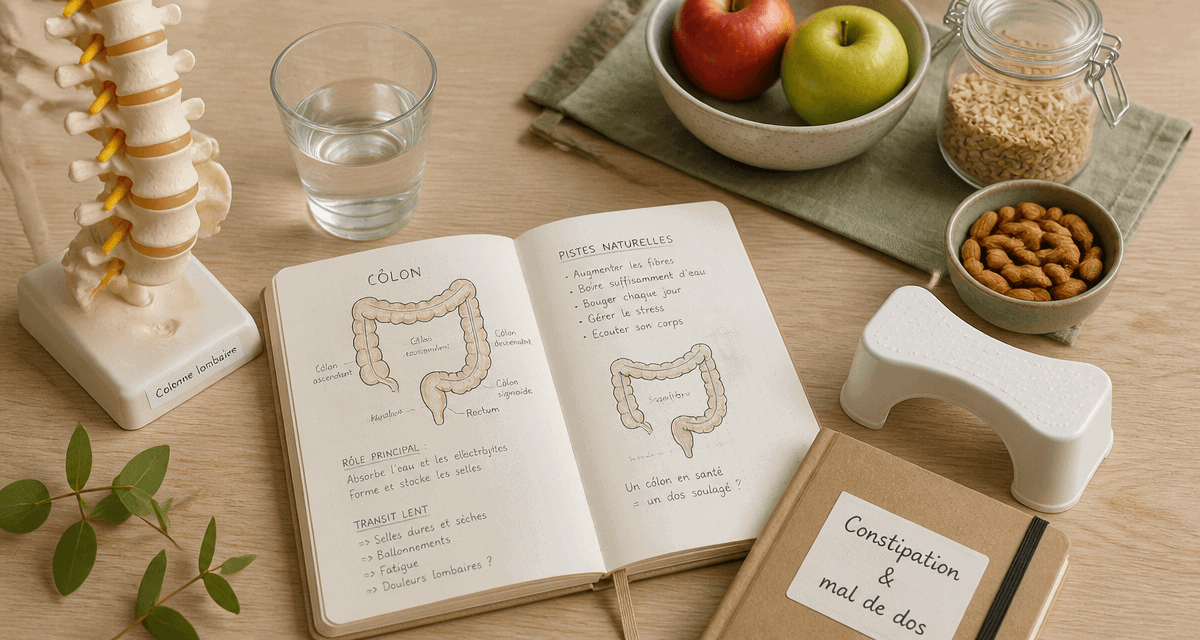 Constipation et mal de dos, aliments fibres et colonne lombaire
