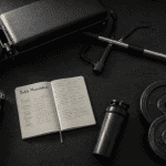 Équipements pour musculation sur tapis noir