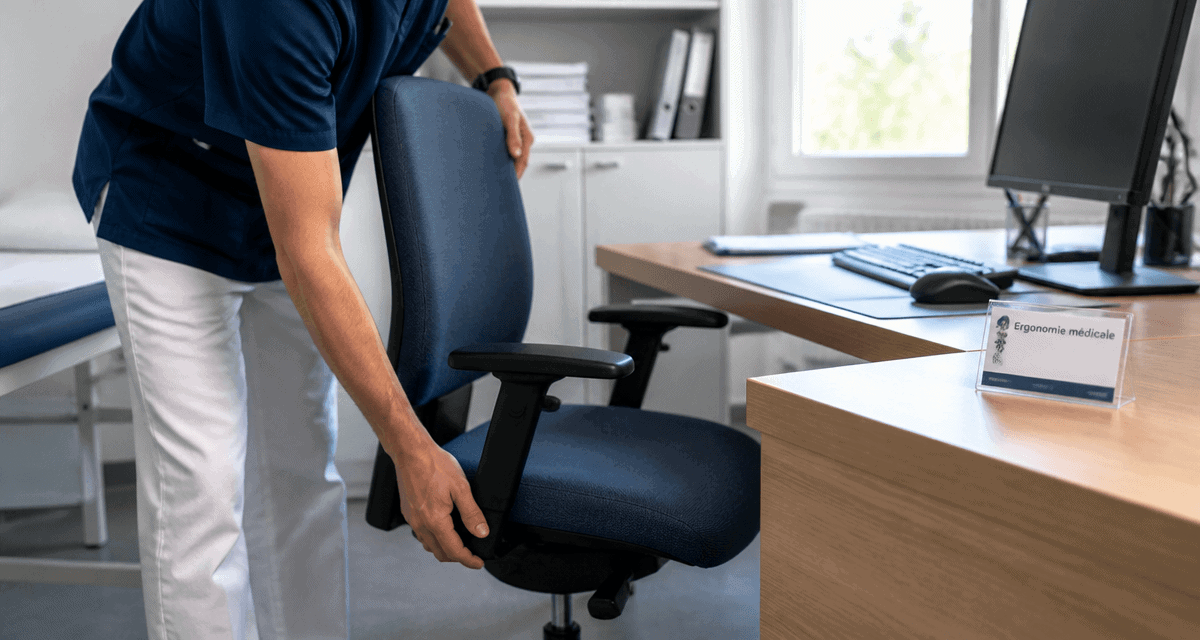 fauteuil de bureau ergonomique médical dans cabinet moderne
