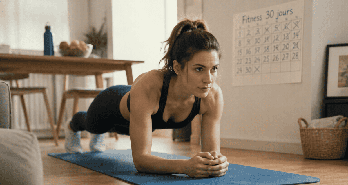 femmes fitness gainage maison calendrier