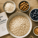 flocons d'avoine musculation bol whey amandes myrtilles