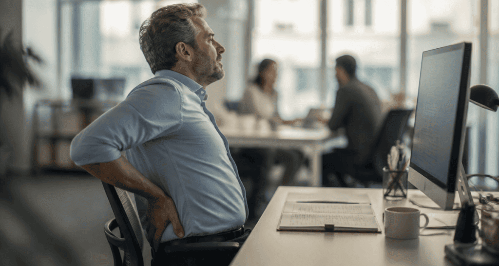 lumbago durée arrêt de travail homme assis