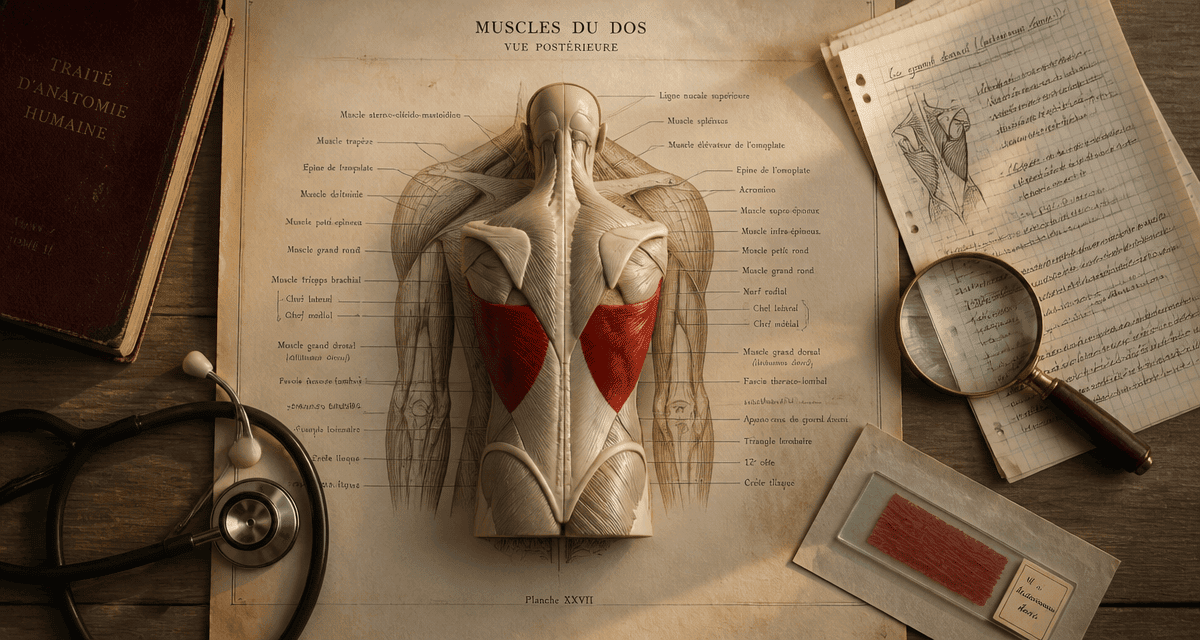 vue anatomique muscle latissimus dorsi sur bureau