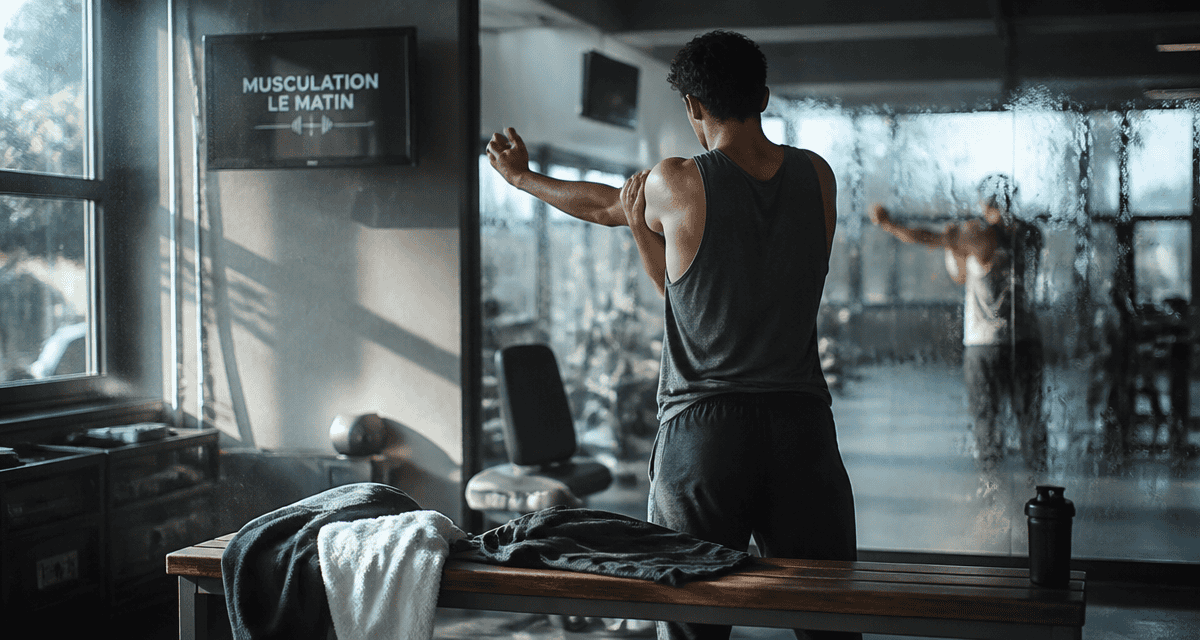 musculation le matin homme s’étire