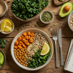 nourriture healthy colorée et équilibrée