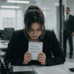 Femme stressée face à un pervers narcissique travail