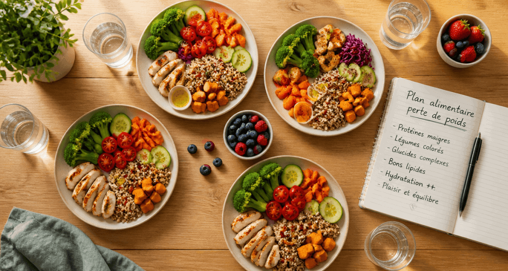 plan alimentaire pour perte de poids table repas équilibré