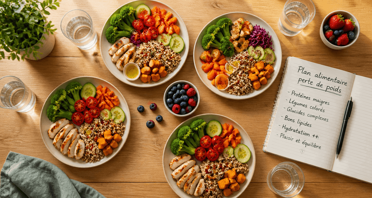 plan alimentaire pour perte de poids table repas équilibré
