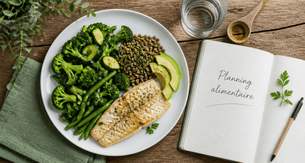 quoi manger en regime assiette protéines fibres légumes