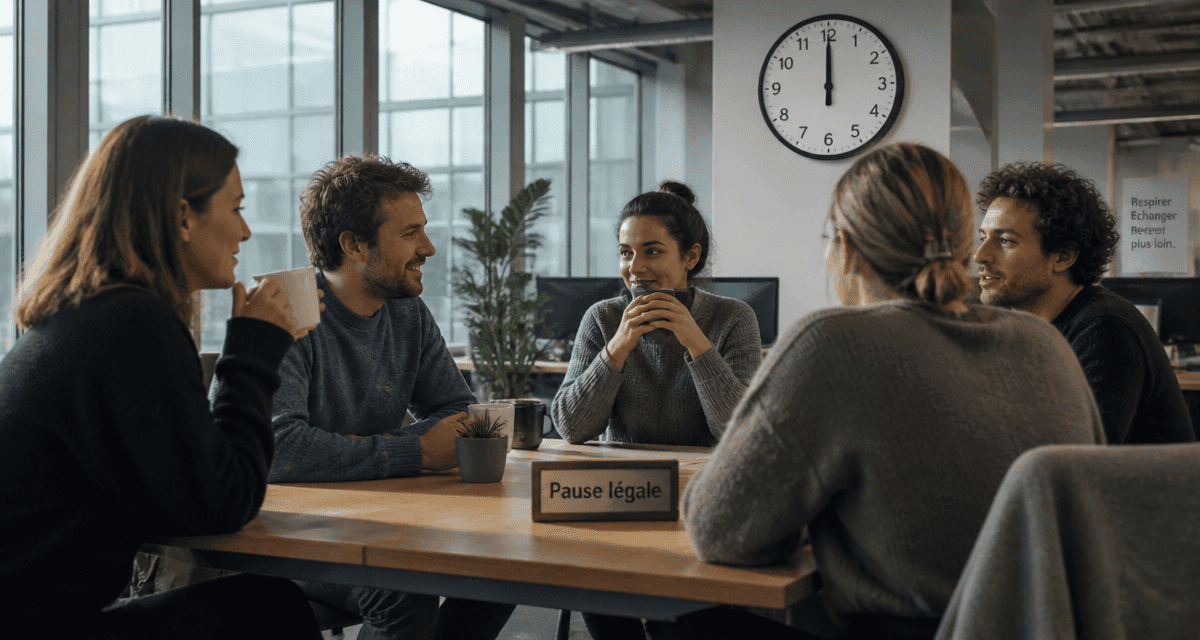 temps de pause pour 7h de travail salariés open space