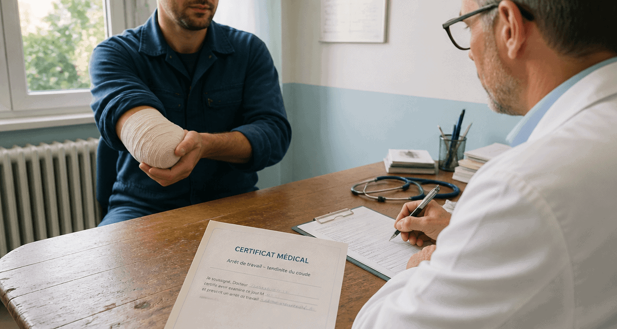 tendinite coude arrêt de travail médecin