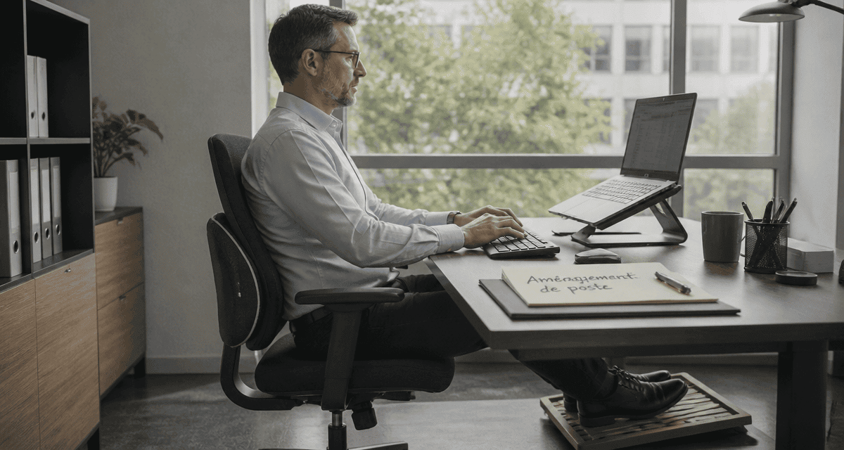 uncodiscarthrose et travail, salarié en bureau ergonomique