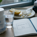 1g de vitamine c par jour, flacon et eau, citron, complément vitamine C