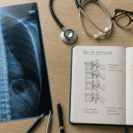 Radiographie bec de perroquet dorsale sur bureau médical