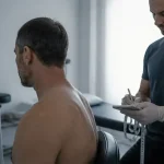 Bosse du bison : patient en kinésithérapie, posture corrigée