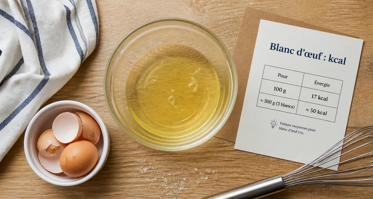 Calories blanc d oeuf : 17 kcal/100 g