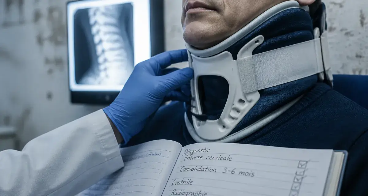 Fracture cervicale : temps de guérison 3 à 6 mois, consolidation et minerve
