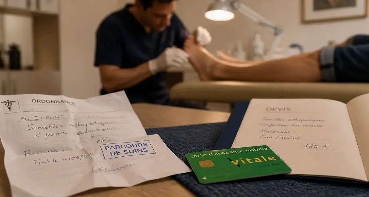 Ordonnance, Carte Vitale et devis : podologue prise en charge secu