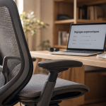 Top chaise ergonomique pour réduire le mal de dos, dossier et accoudoirs réglés
