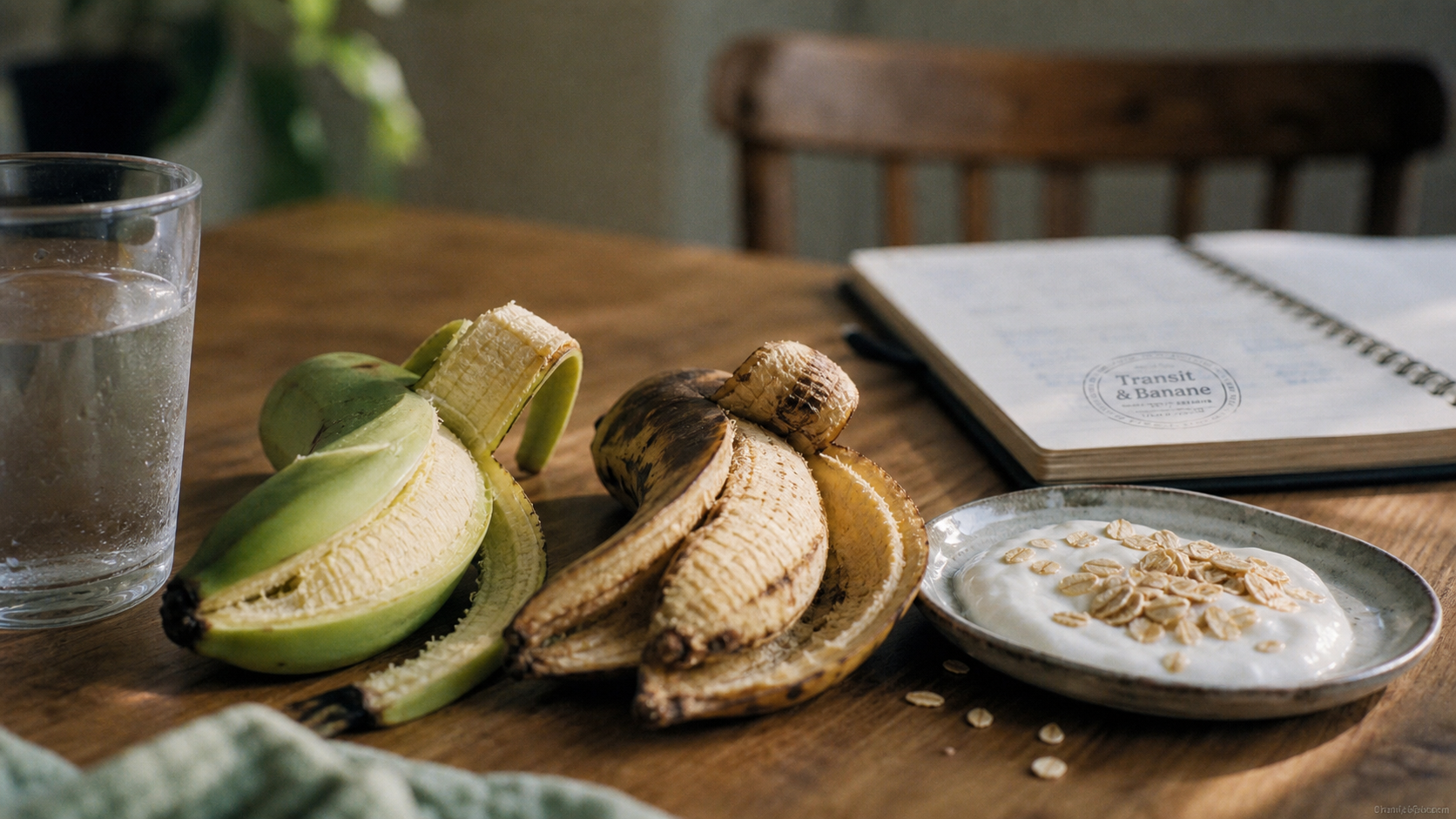 La banane constipe t elle : banane verte et banane mûre, petit-déjeuner yaourt flocons d’avoine